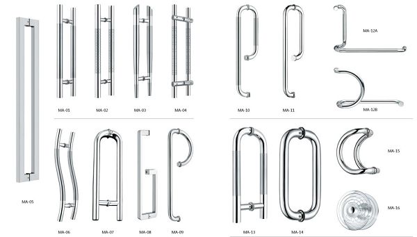   SUS304 Ladder Shape Glass door Pull Handles 