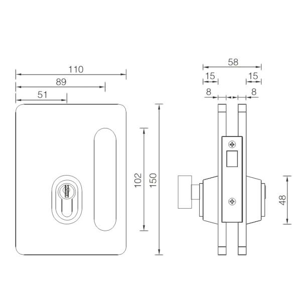 high quality frameless sliding door lock for office glass