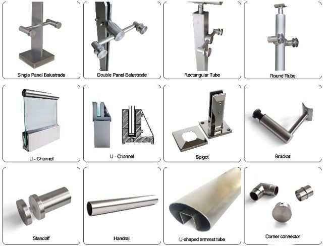 Glass handrails for stairs price